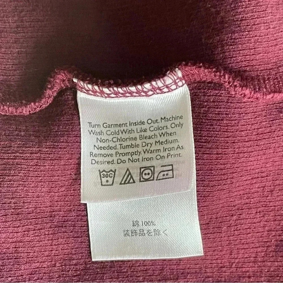 Eddie Bauer Men's Sweater Large Maroon Wine Quarter Zip Closure Long Sleeve - Picture 9 of 12